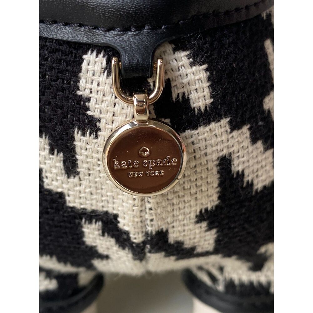 RARE 2 in 1 Kate Spade Claude Dachshund Dog Houndstooth Crossbody and Coin Purse - Picture 4 of 16